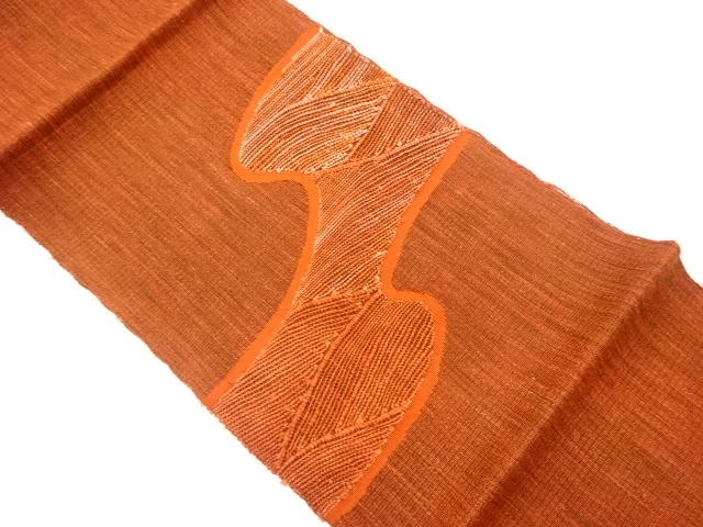 JAPANESE NAGOYA OBI FOR SUMMER / TSUMUGI / WOVEN WAVY STRIPE